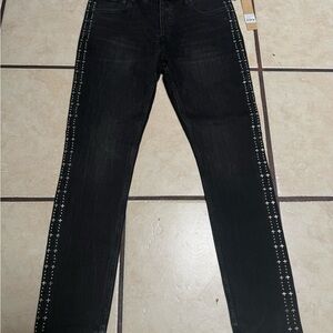 Ksubi Black Skinny Jeans with Glamorous Sparkle